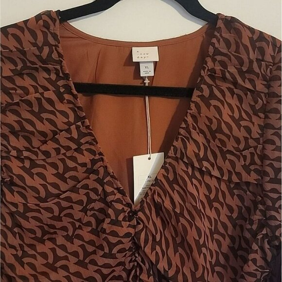 A New Day Geo Print Long Sleeve Dress Size XL NWT - Picture 4 of 9